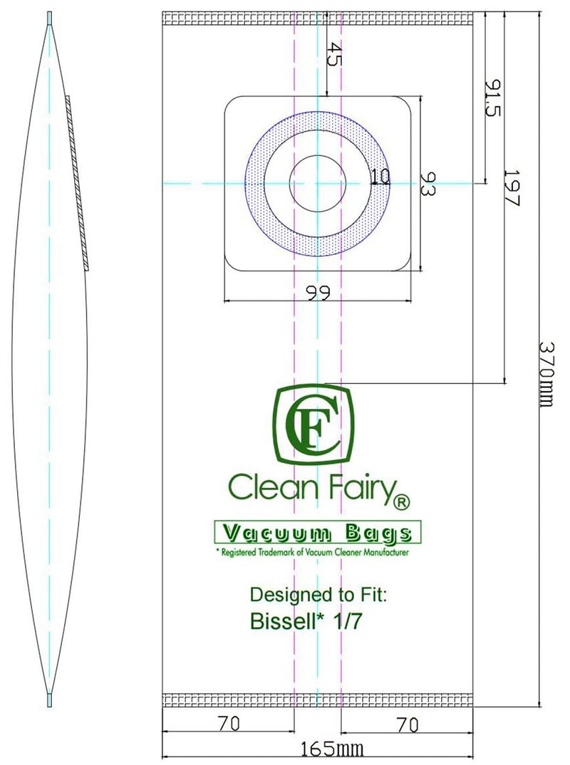 CF Clean Fairy 20Pack Fabric Filter Bags Compatible With Bissell style 1&7 for PowerForce 1739 3522 3525 PowerGlide 3545 Plus 3550 3553 Lift-Off 3554 Powertrak 6592 Powerlifter Pet 2019 Upright Vacuum - Image 2